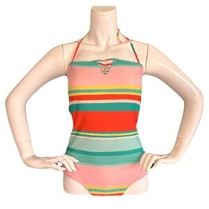 Aerie Striped Multicolor One Piece Size Medium Swimsuit